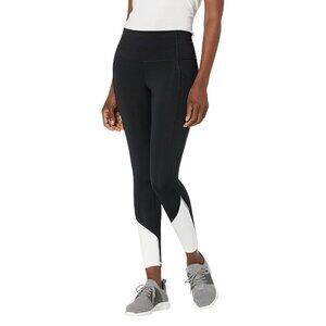 Champion Womens Colorblock Full Length Leggings Small White Black